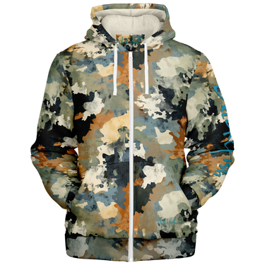 Chokefish™ Microfleece Zip-Up Hoodie Acid-Wash Colors-013